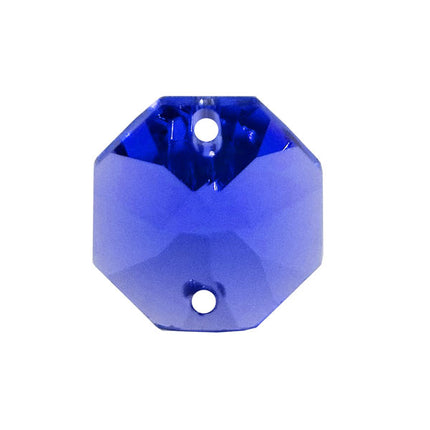 Octagon Crystal 14mm Blue Prism with Two Holes