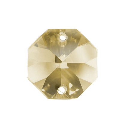 Octagon Crystal 14mm Golden Shadow Prism with Two Holes
