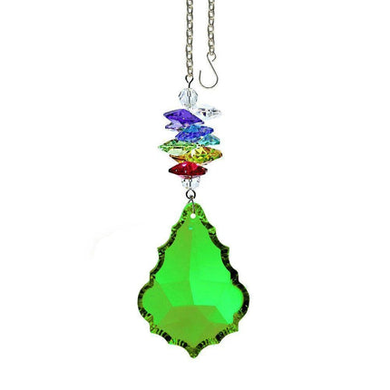 Crystal Ornament Suncatcher Faceted Light Peridot Pendeloque Rainbow Maker Made with Swarovski crystals