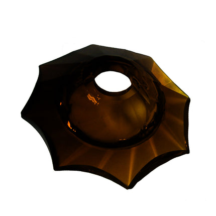 Crystal Bobeche 4 1/2 inches Amber with 23mm Center Hole