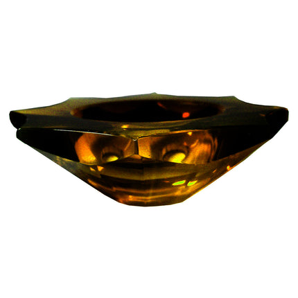 Crystal Bobeche 4 1/2 inches Amber with 23mm Center Hole