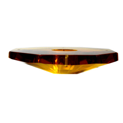 Crystal Bobeche 41/4 inches Dark Amber with 23mm Center Hole, 4 Pins