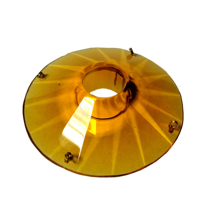 Crystal Round Bobeche 3 7/8 inches Amber with 24mm Center Hole, 4 Pins