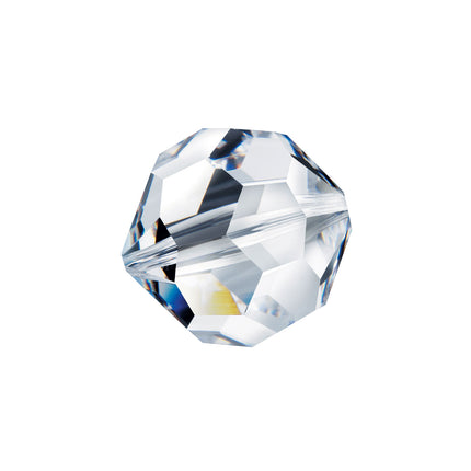 Round Bead Crystal 10mm Clear Prism with Hole Through