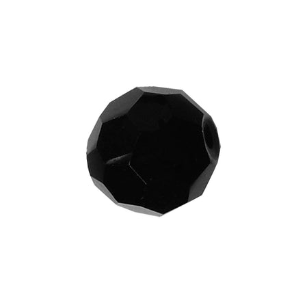 Faceted Round Bead Crystal 10mm Black Prism with Hole Through