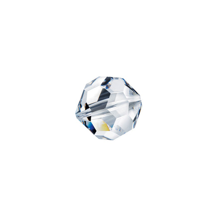 Round Bead Crystal 6mm Clear Prism with Hole Through