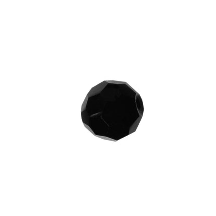 Faceted Round Bead Crystal 6mm Black Prism with Hole Through