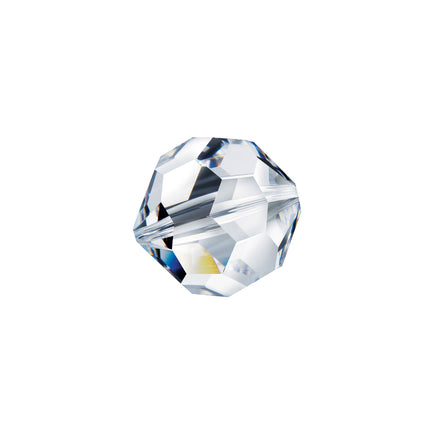 Round Bead Crystal 8mm Clear Prism with Hole Through