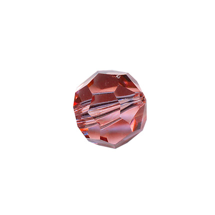 Faceted Round Bead Crystal 8mm Pink Prism with Hole Through