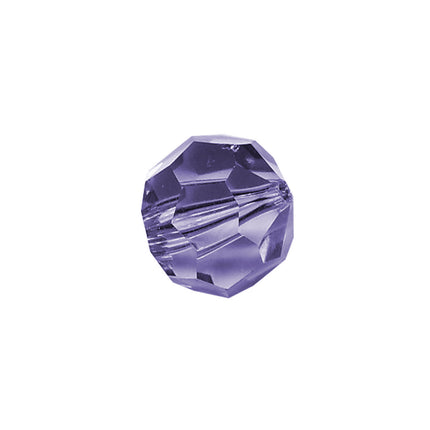Faceted Round Bead Crystal 8mm Tanzanite Prism with Hole Through
