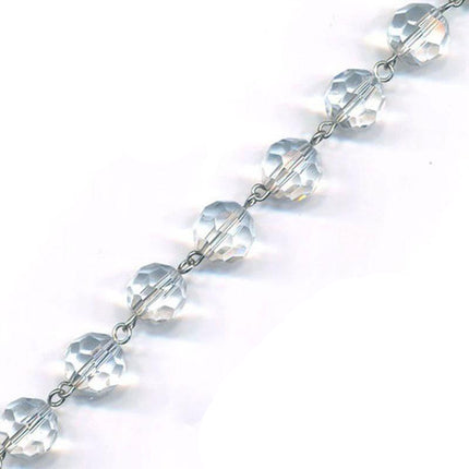 Magnificent Crystal Garland Clear 10mm Faceted Bead Strand