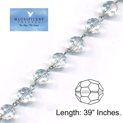 Magnificent Crystal Garland Clear 10mm Faceted Bead Strand