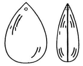 Smooth Pear Crystal 3 inches Clear Prism with One Hole on Top