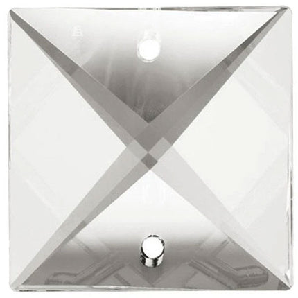 Square Crystal 28mm Clear Prism with Two Holes