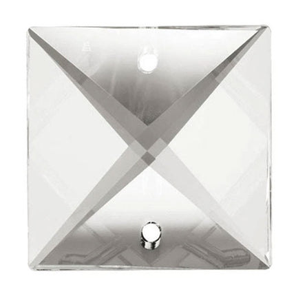 Square Crystal 24mm Clear Prism with Two Holes