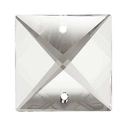 Square Crystal 22mm Clear Prism with Two Holes