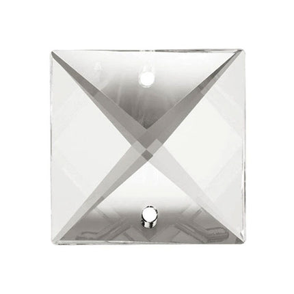 Square Crystal 18mm Clear Prism with Two Holes