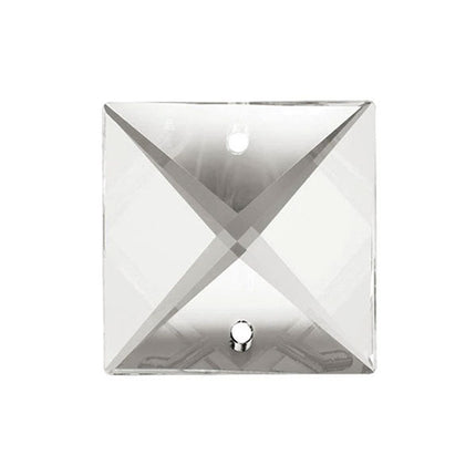 Square Crystal 14mm Clear Prism with Two Holes