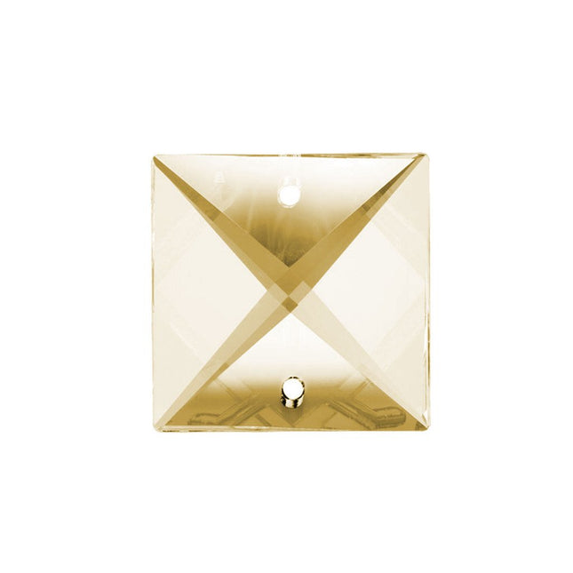 Square Crystal 22mm Honey Prism with Two Holes