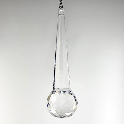 Crystal Suncatcher 3 inch Clear Combination Drop with Faceted Ball Prism Magnificent Brand