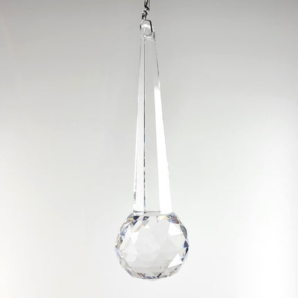 Crystal Suncatcher 4 inch Clear Combination Drop with Faceted Ball Prism Magnificent Brand