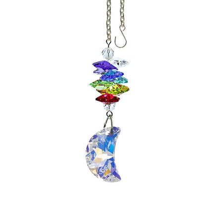 Crystal Ornament Suncatcher Aurora Borealis Moon prism Rainbow Maker Made with Swarovski crystals