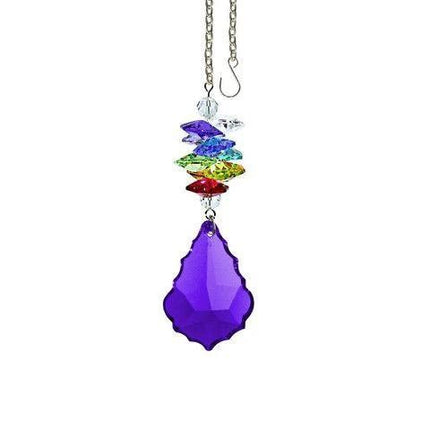 Crystal Ornament Suncatcher Faceted Blue Violet Pendeloque Rainbow Maker Made with Swarovski crystals