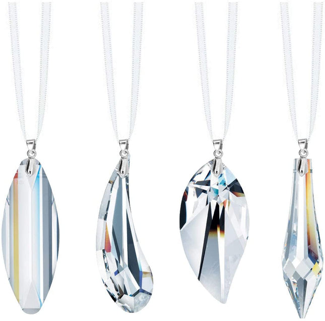 Clear Crystal Prism Swarovski Strass Hanging Rainbow Makers (4 Pcs, 2-Inch)