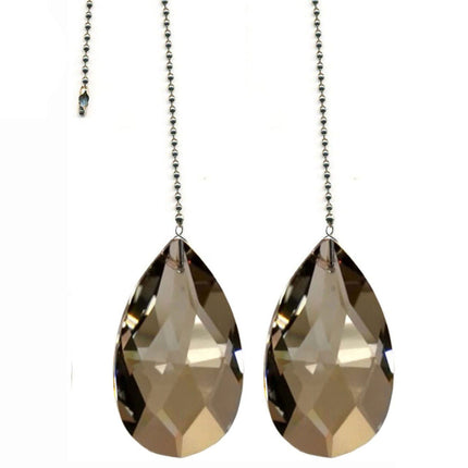 Ceiling Fan Pulls Swarovski Strass 2 inches Champagne Crystal Almond Prism Fan Pulley Set of 2