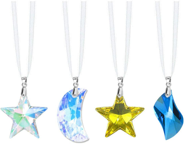 Swarovski Strass Colorful Hanging Crystal Prism Ornaments (4 Pieces)