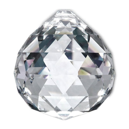 Faceted Ball Crystal 50mm Clear Prism with One Hole on Top