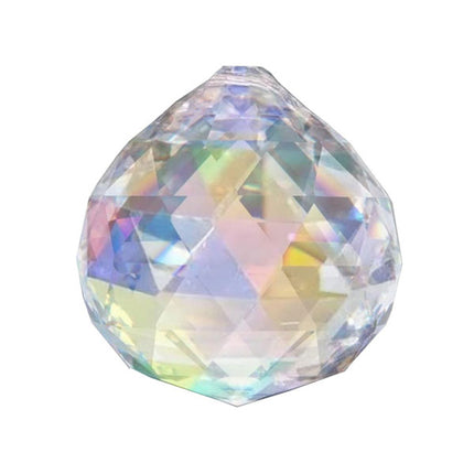 Faceted Ball Crystal 30mm Aurora Borealis Prism with One Hole on Top