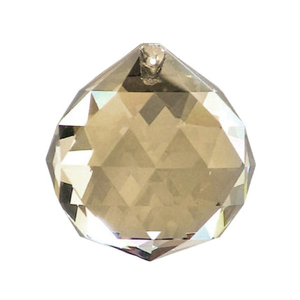 Faceted Ball Crystal 30mm Golden Shadow Prism with One Hole on Top