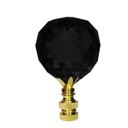 Lamp Shade Finial 30mm Jet Black Faceted Ball Prism Magnificent Crystal