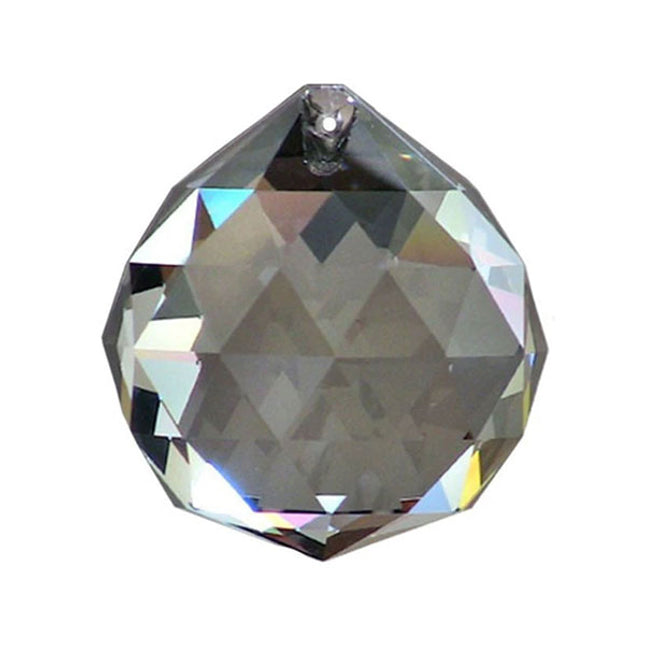 Crystal prism Ball faceted polished hole for hanging size you pick