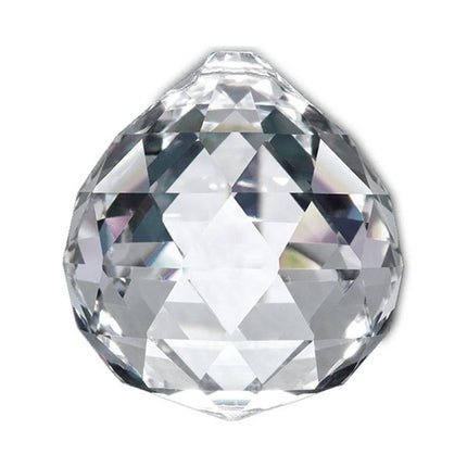 Faceted Ball Crystal 40mm Clear Prism with One Hole on Top