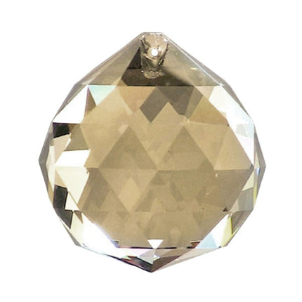 Faceted Ball Crystal 40mm Gold Prism with One Hole on Top