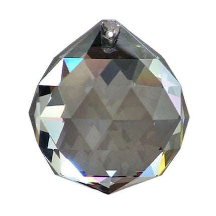 Faceted Ball Crystal 40mm Satin Prism with One Hole on Top