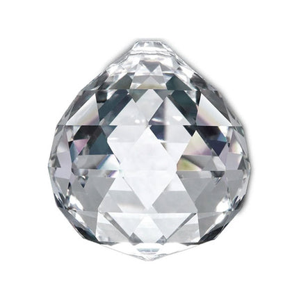 Faceted Ball Crystal 30mm Clear Prism with One Hole on Top