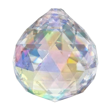 Faceted Ball Crystal 50mm Aurora Borealis Prism with One Hole on Top