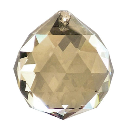 Faceted Ball Crystal 50mm Gold Prism with One Hole on Top