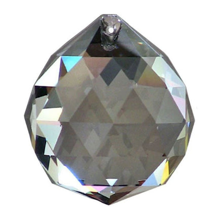 Faceted Ball Crystal 50mm Satin Prism with One Hole on Top