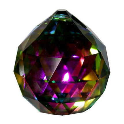 Faceted Ball Crystal 50mm Vitrail Prism with One Hole on Top