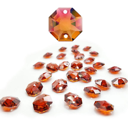 Swarovski Strass Crystal 14mm Red Magma Octagon Lily Prism Two Holes