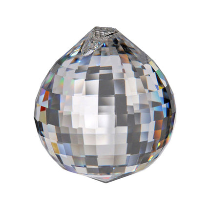 Extra Faceted Ball Crystal 30mm Clear Prism with One Hole on Top