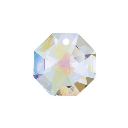 Swarovski Strass Crystal 14mm Aurora Borealis Octagon Lily Prism One Hole
