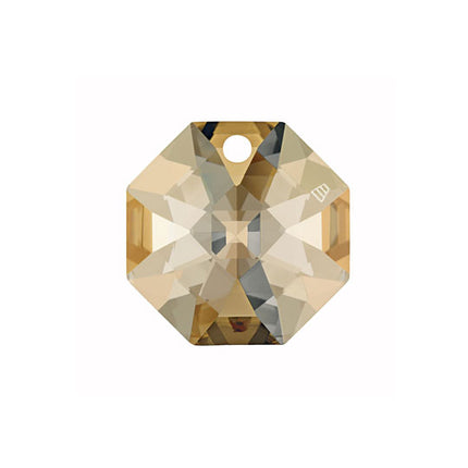 Swarovski Strass Crystal 14mm Golden Shadow Octagon Lily Prism One Hole