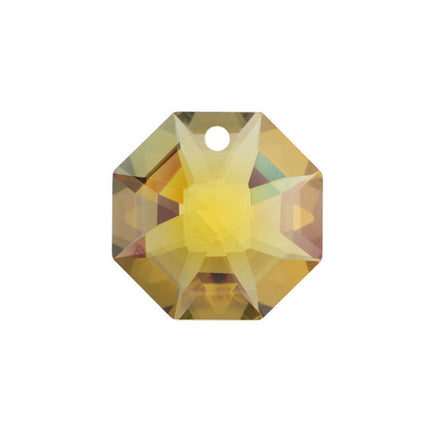 Swarovski Strass Crystal 14mm Topaz Golden Teak Octagon Lily Prism One Hole