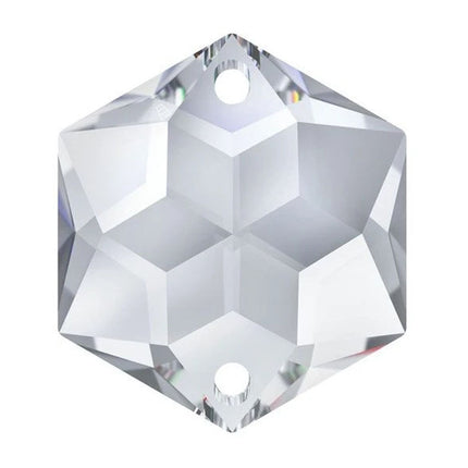 Swarovski Strass Crystal 26mm Clear Hexagon Star prism bead with Two Holes