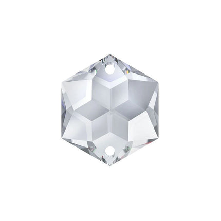 Swarovski Strass Crystal 16mm Clear Hexagon Star prism bead with Two Holes